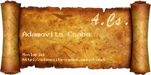 Adamovits Csaba névjegykártya