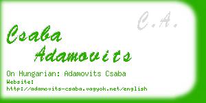csaba adamovits business card